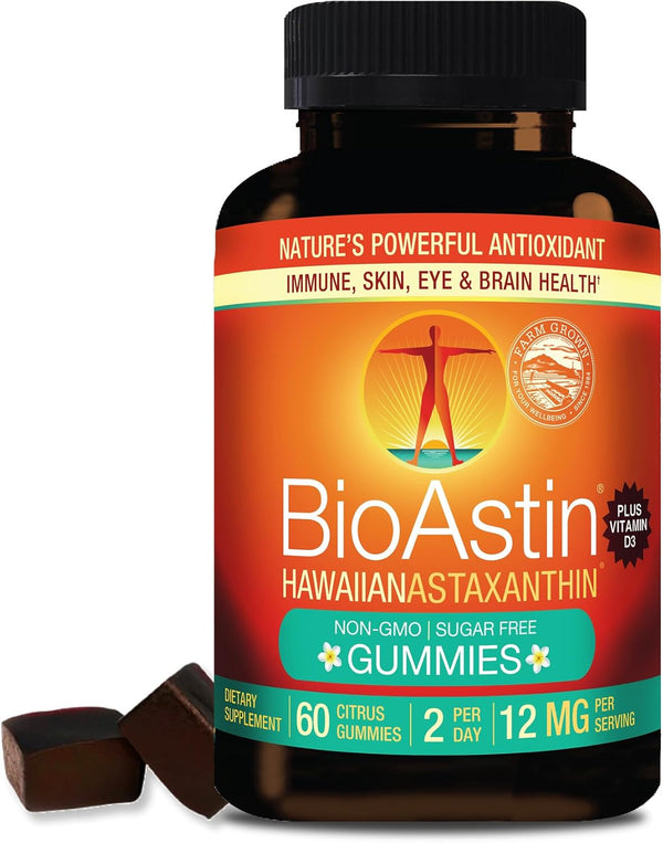 Nutrex Hawaii Vegan BioAstin Hawaiian Astaxanthin – 12mg, 60 Gummies