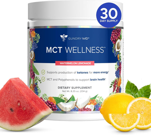 Gundry MD MCT Wellness Powder – Watermelon Lemonade, 30 Servings