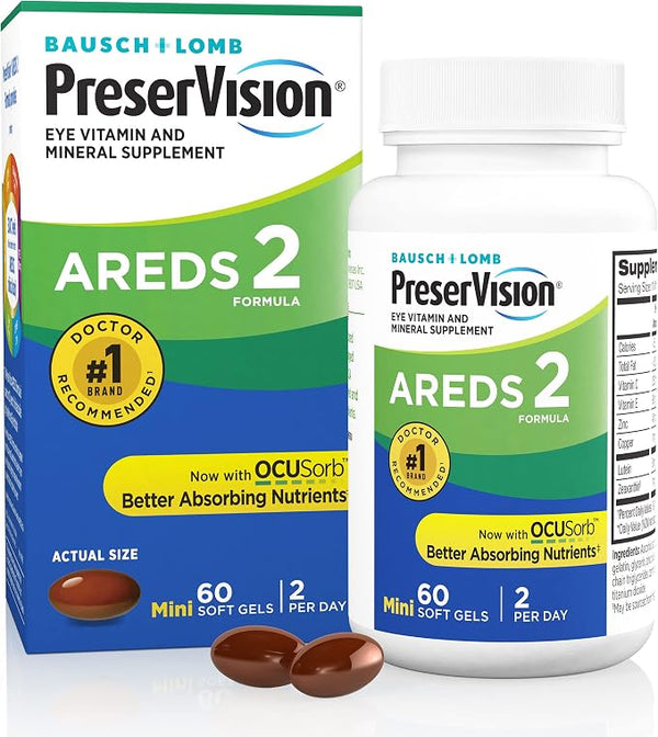 PreserVision AREDS 2 Eye Vitamin & Mineral Supplement – 60 Softgels