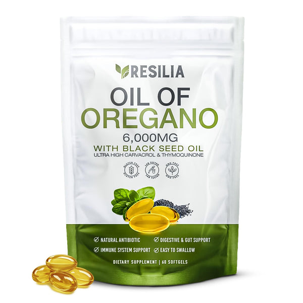 Resilia Black Seed Oil & Organic Oregano Oil Softgels – 6000mg